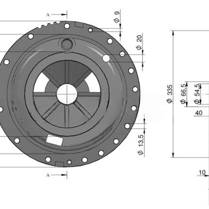 REAR AXLE END COVER TAFE PD MODEL LEFT [SMALL BORE ] STY 1583