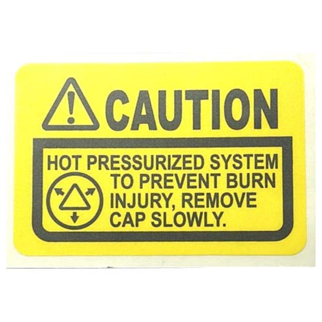 EMBLEM STICKER CAUTION INJURY 92 X 64 STY 27638