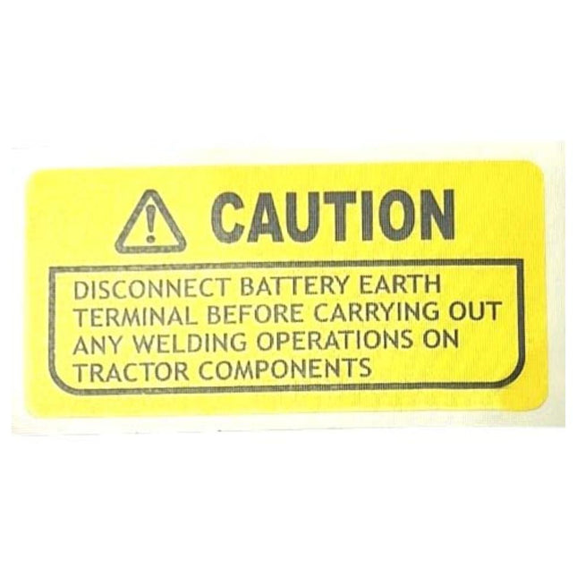 EMBLEM STICKER CAUTION DISCONNECT BATTERY  85.5 X 45.5 STY 27640