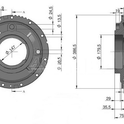 REAR AXLE END COVER TAFE PD MODEL  RIGHT   [ BIG BORE ] STY 1562